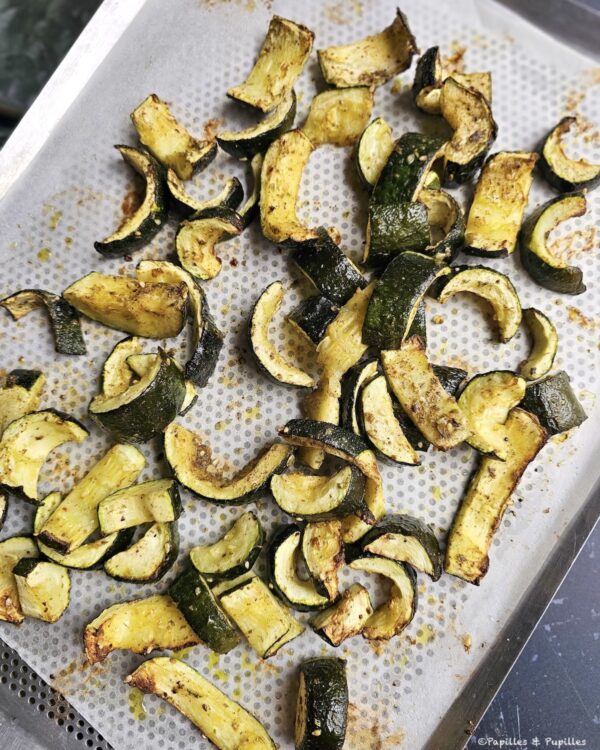 Courgettes à la sortie du four